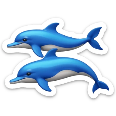 photo frame decorated with sea water and blue dolphins, emoji style sticker