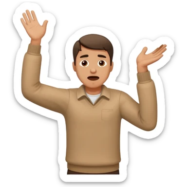 A man throwing papers in the air, frust sticker