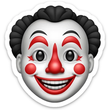 Crie um emoji de palhaço de circo em preto e branco igual o de iphone sticker