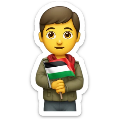 une personne avec le drapeau de la palestine dans les mains sticker
