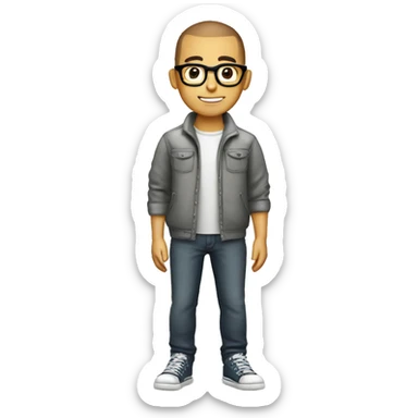 Nerd boy with glasses and buzzcut sticker