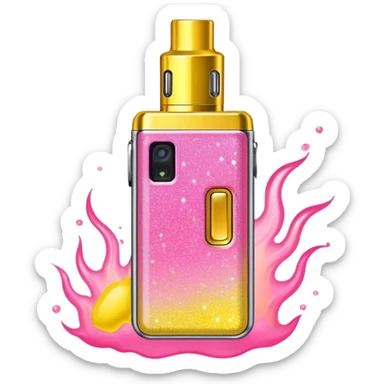 Glitter pink and yellow lost Mary vape sticker