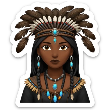 shaman woman in black clothes sticker