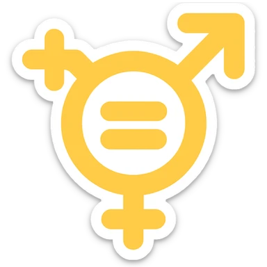 nonbinary gender symbol, flat yellow, minimal emoji style, suitable for Discord role icon, color icon style sticker
