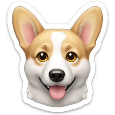 White corgi sticker