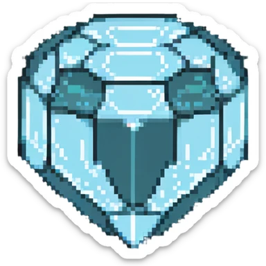 ultra-blocky minimal pixel art Minecraft diamond with few large square pixels sticker