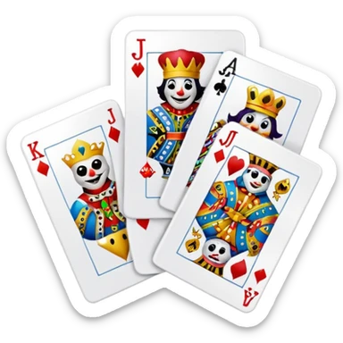 bunch of poker cards, with jolly jokers inside sticker