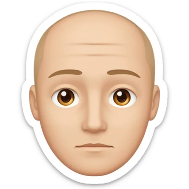 Create a clean emoji-style illustration of a man's face,
round head, simple shapes, flat colors,
keeping the facial features from the reference photo,
emoji style like Apple emojis, white background sticker