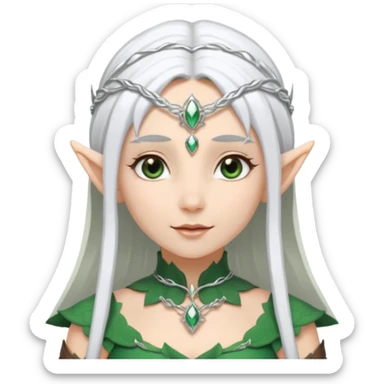 woman elves with white hair sticker