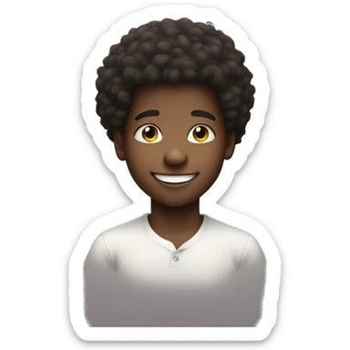 smiling afro boy portrait sticker