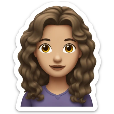 Brunette girl, medium-long hair with waves but not too pronounced sticker