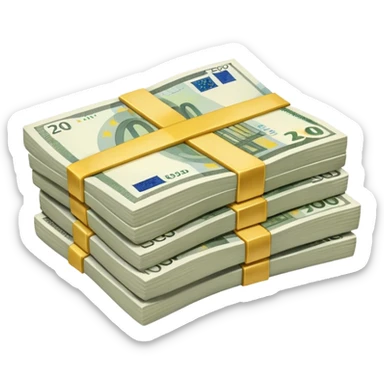 liasse de billet d'euro avec 200 500 aussi sticker