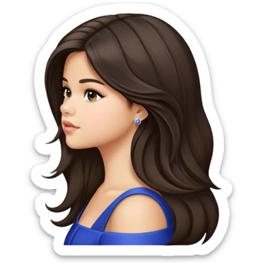 Selena Gomez long hair side profile sticker