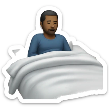A man have mask and sleeping on bed sticker