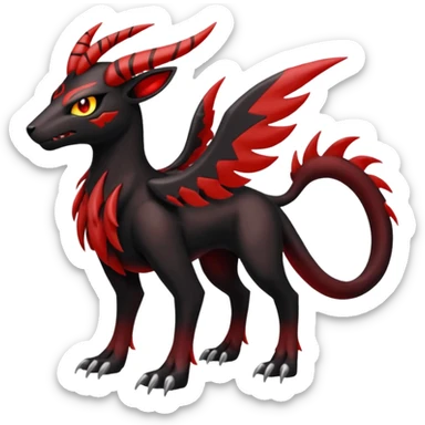 Darkrai-Giratina-Houndoom-Meloetta-Fakémon-creature-hybrid-fusion, full body sticker