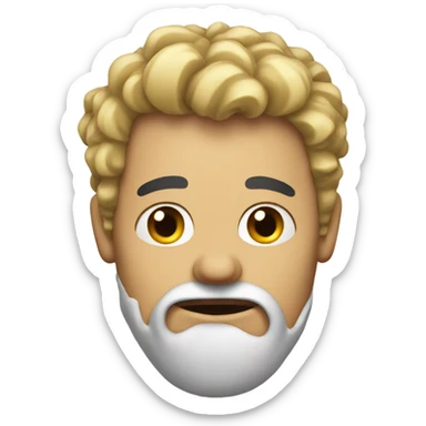 man with scrunched up face and open lip sticker