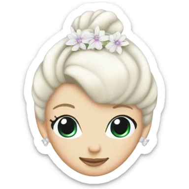 Sugar plum white fairy ballerina bun hair flower sticker