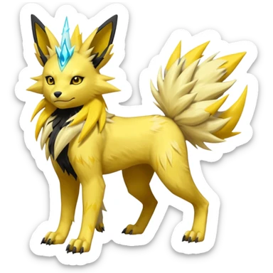 Feral Quadrupedal Digitigrade Luxray-Jolteon-Renamon-Manectric-fusion-hybrid-creature, full body  sticker