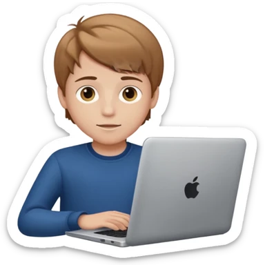 boy with laptop. sticker