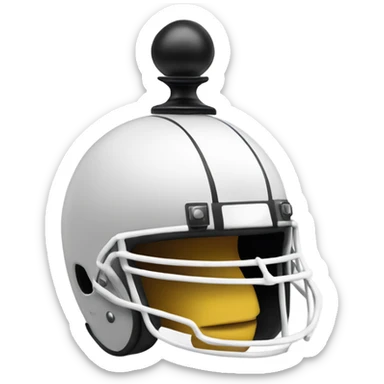 White chess pawn wearing football helmet sticker