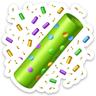 party popper lime green sticker