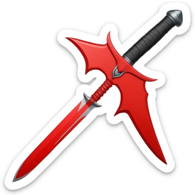 iOS sticker, ritual dagger, red blade, black handle, minimal sticker