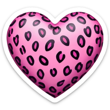Leopard print heart with pink sticker