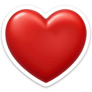 Un corazón grande rojo con la letra" J" en mayúscula en el centro  sticker