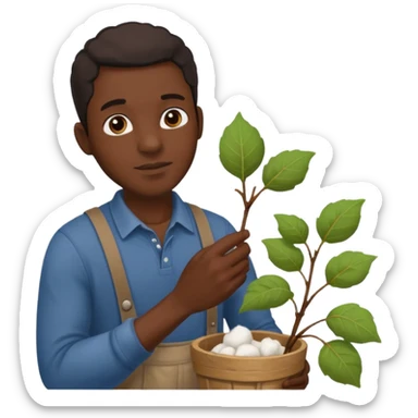 black man picking cotton sticker