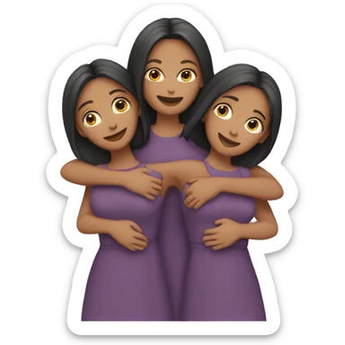 Three sisters hug sticker
