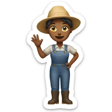 Woman farmer tipping hand sticker