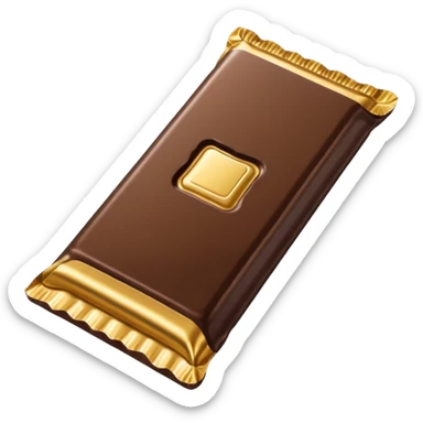 Chocolate Bar, in Half of a Gold Wrapper sticker