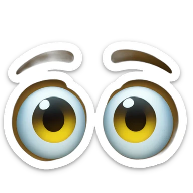 shocked emoji with a blue fade front and big round eyes sticker