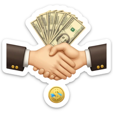 Handshake + money icon sticker