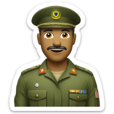 crie um emoji de um militar do exercito brasileiro irritado sticker