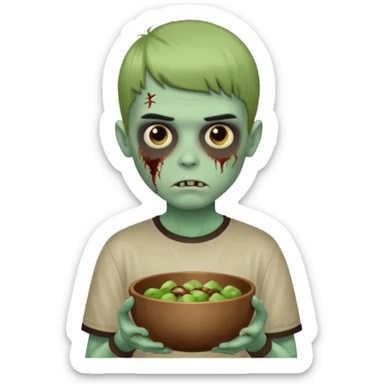 Garoto zumbi com camisa alternativa cabelo castanho quase tijelinha mas não tijelinha sticker