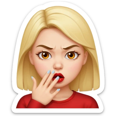 angry girl sending kisses sticker