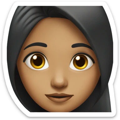  indian girl with long black hair and black eyes sticker