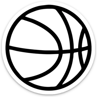 basketball icon, simple, bold lines, minimal color, modern icon style sticker