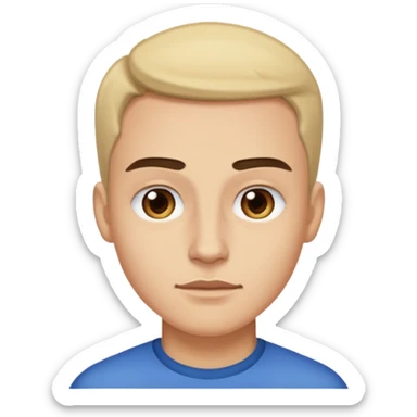  con una mandíbula muy marcada y con una ceja levantada y la otra abajo sticker