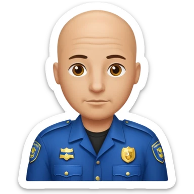 bald police sticker