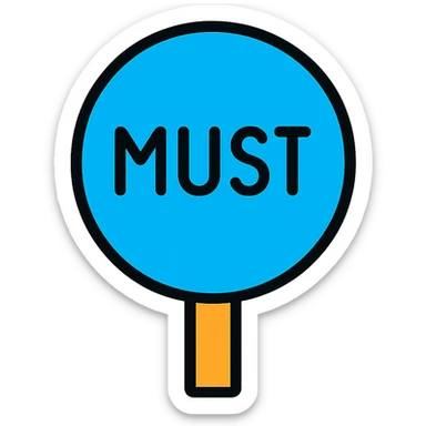 the road sign with the word must sticker
