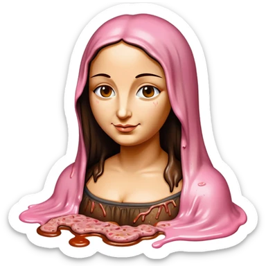  SPAM meat melted pink dripping sauce Monalisa sticker