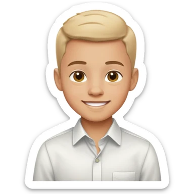 smiling boy in dress shirt sticker