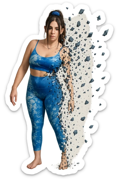 corpo come se si stesse sgretolando  sticker