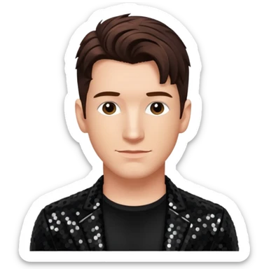 JC Chasez from 'N Sync with brown hair, black sequin outfit sticker