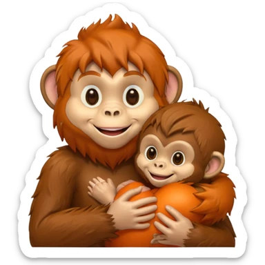 monkey with an orangutan doll sticker