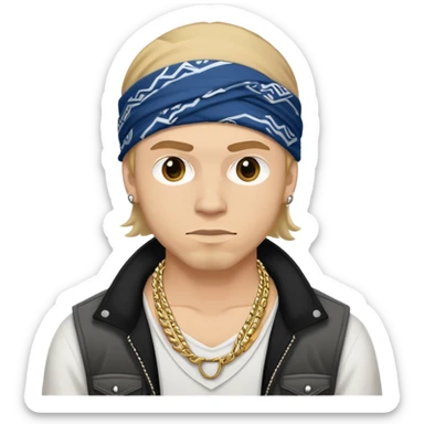 White guy dressed gangsta with bandana  sticker