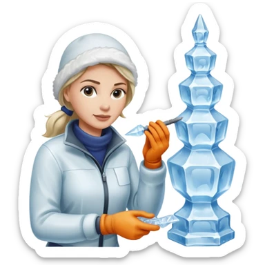 female ice sculptor sticker