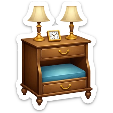 A Cupboard-commode-drawer-night-bed-stand furniture with a night lamp,WİTH BED sticker